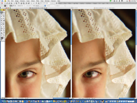 Original image, left, vs. JPEG2000 copy of the original.